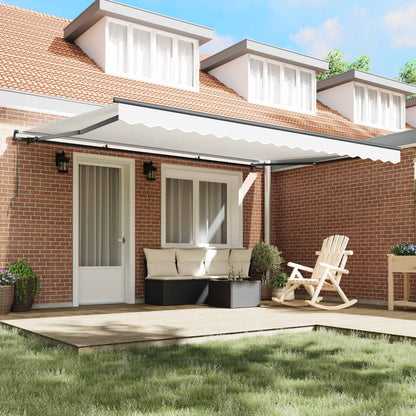Retractable Awning White 450 x 350 cm Polyester and Aluminium