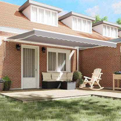 Awning Retractable Light grey 450 x 350 x 165 cm Polyester