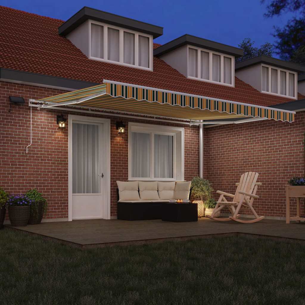 Retractable Awning Green and yellow 450 x 350 cm
