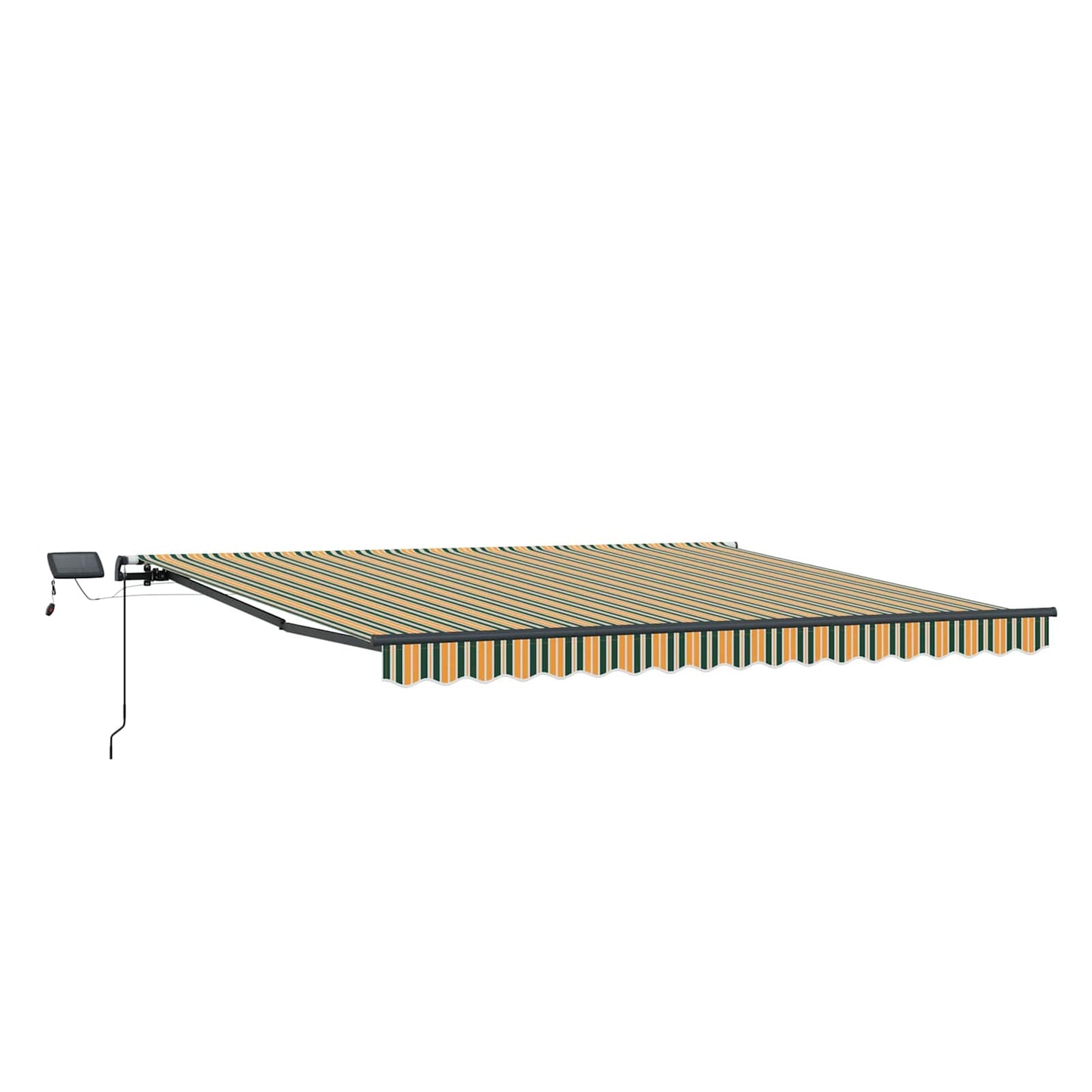 Retractable Awning Green and yellow 450 x 350 cm Fabric