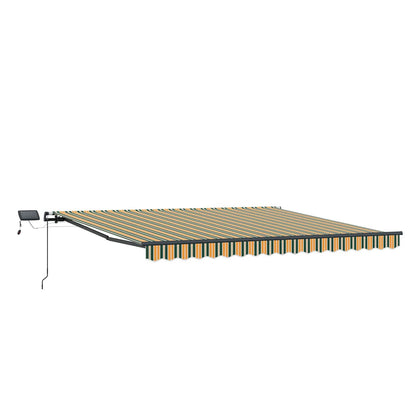Retractable Awning Green and yellow 450 x 350 cm Fabric