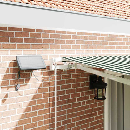 Retractable Awning Green and White 450 x 350 cm