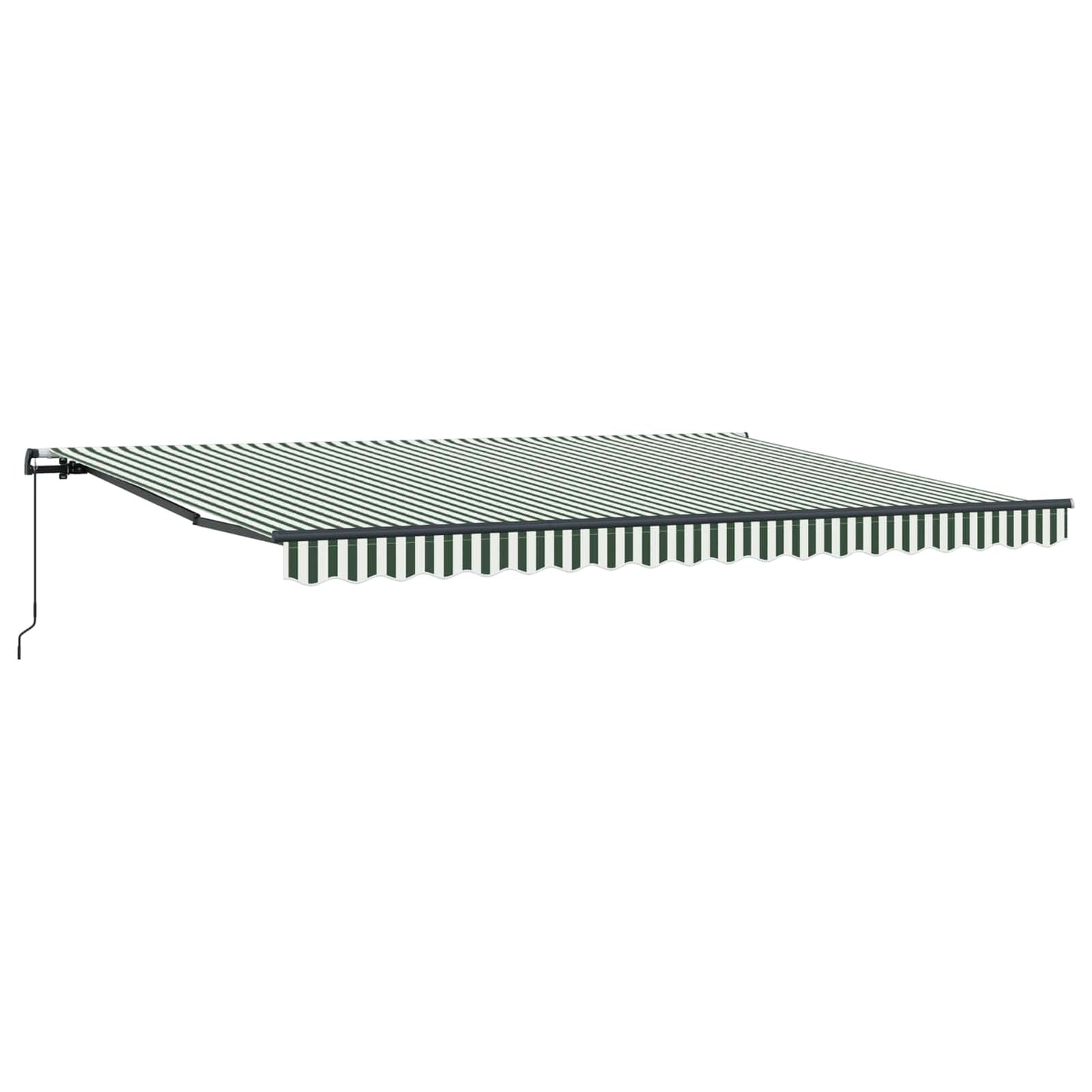 Retractable Awning Green and White 450 x 350 cm