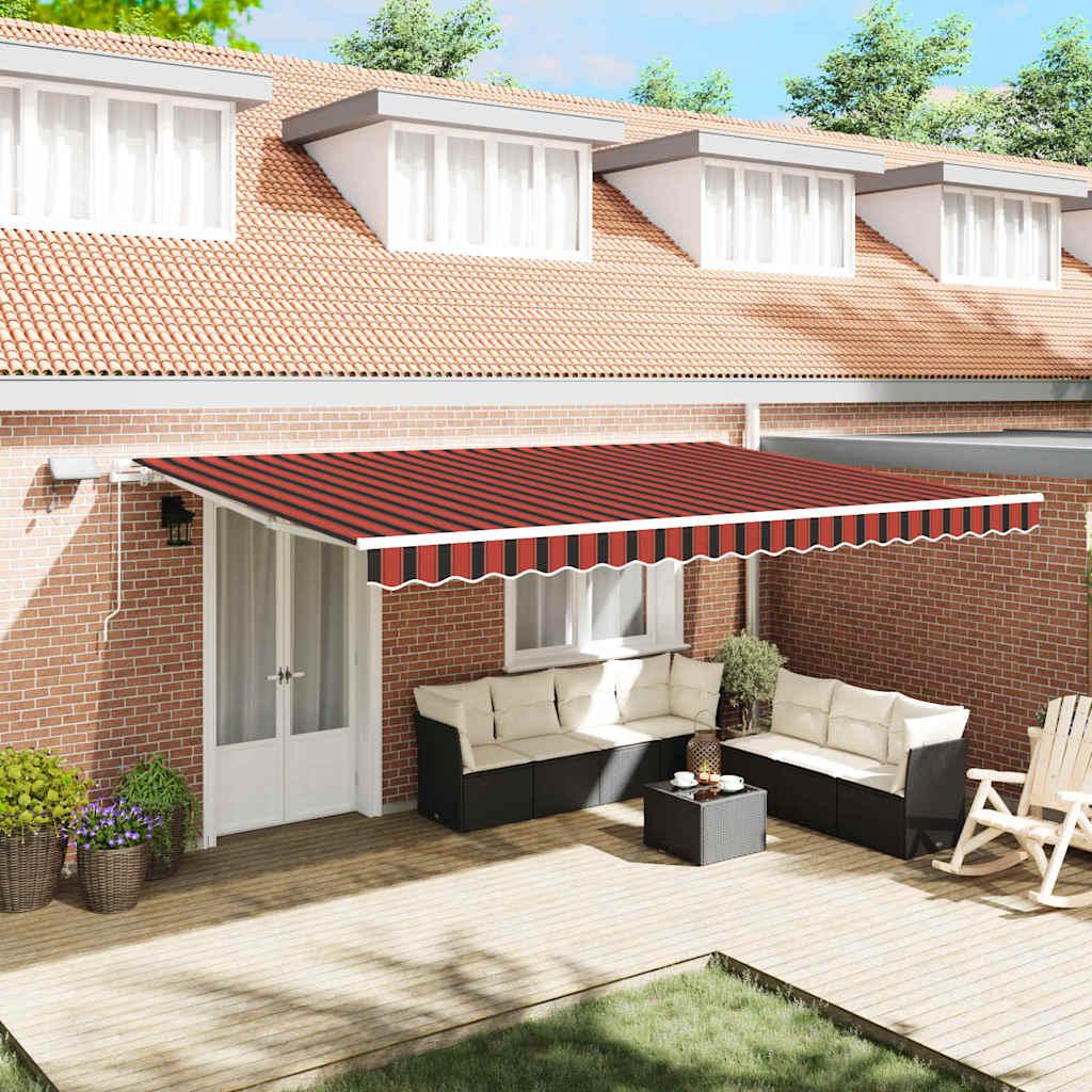 Retractable Awning Orange and brown 500 x 300 cm
