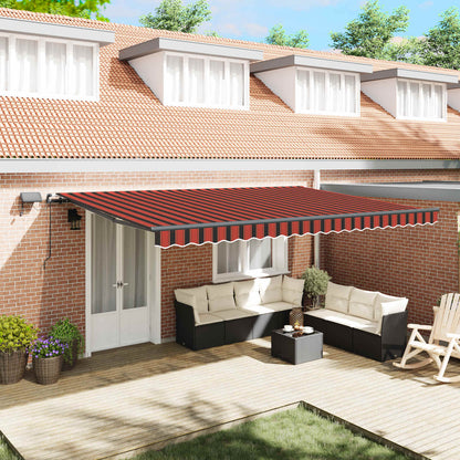 Retractable Awning Orange and brown 500 x 300 cm Fabric