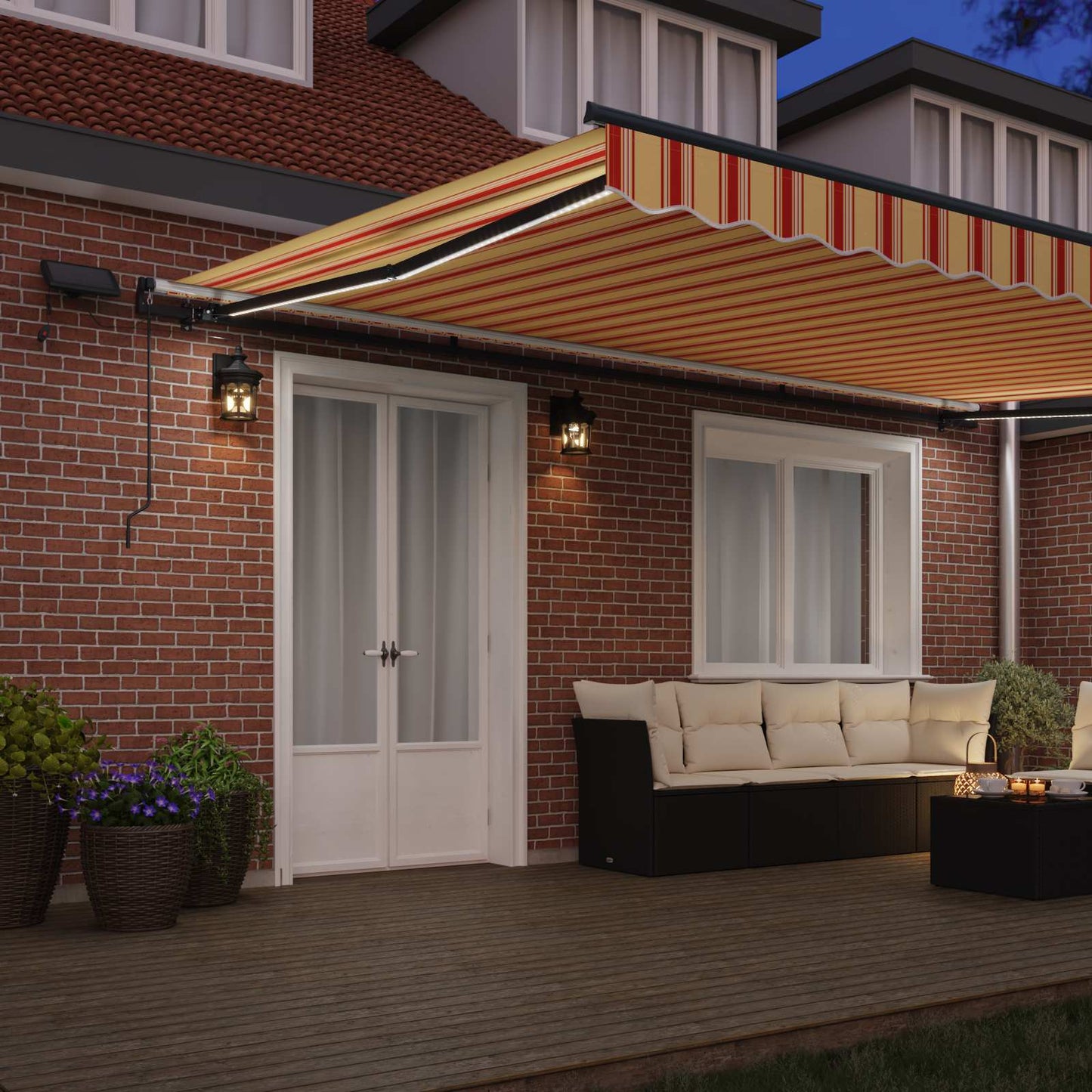 Retractable Awning Yellow and Orange 500 x 300 cm