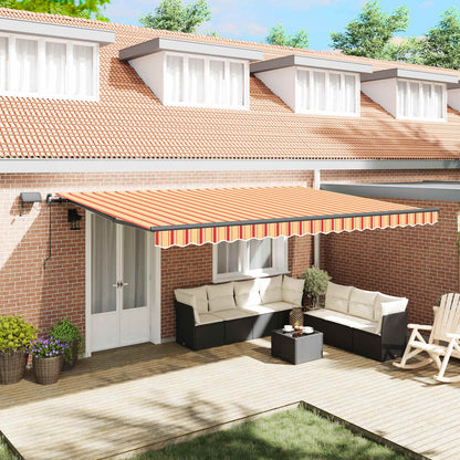 Retractable Awning Yellow and Orange 500 x 300 cm