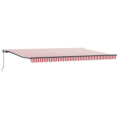 Retractable Awning Red and White 500 x 300 cm