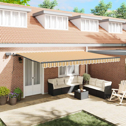 Retractable Awning Multicolour 500 x 300 cm Fabric