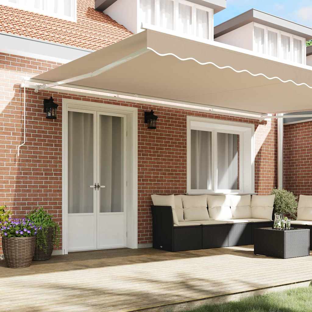 Retractable Awning Beige 500 x 300 x 165 cm