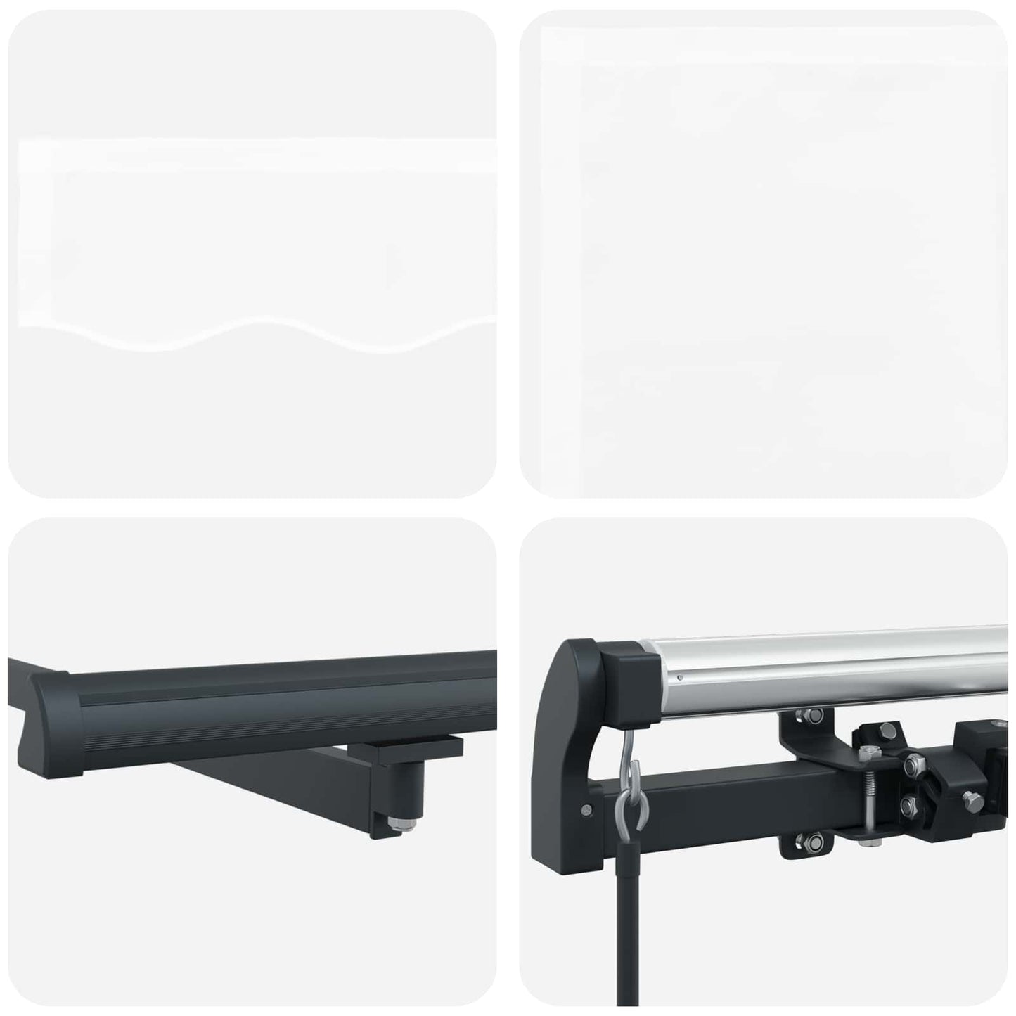 Retractable Awning White 500 x 300 cm Polyester and Aluminium