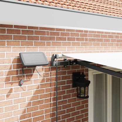 Retractable Awning White 500 x 300 cm Fabric and Aluminium