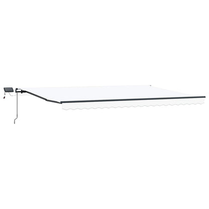 Retractable Awning White 500 x 300 cm Fabric and Aluminium