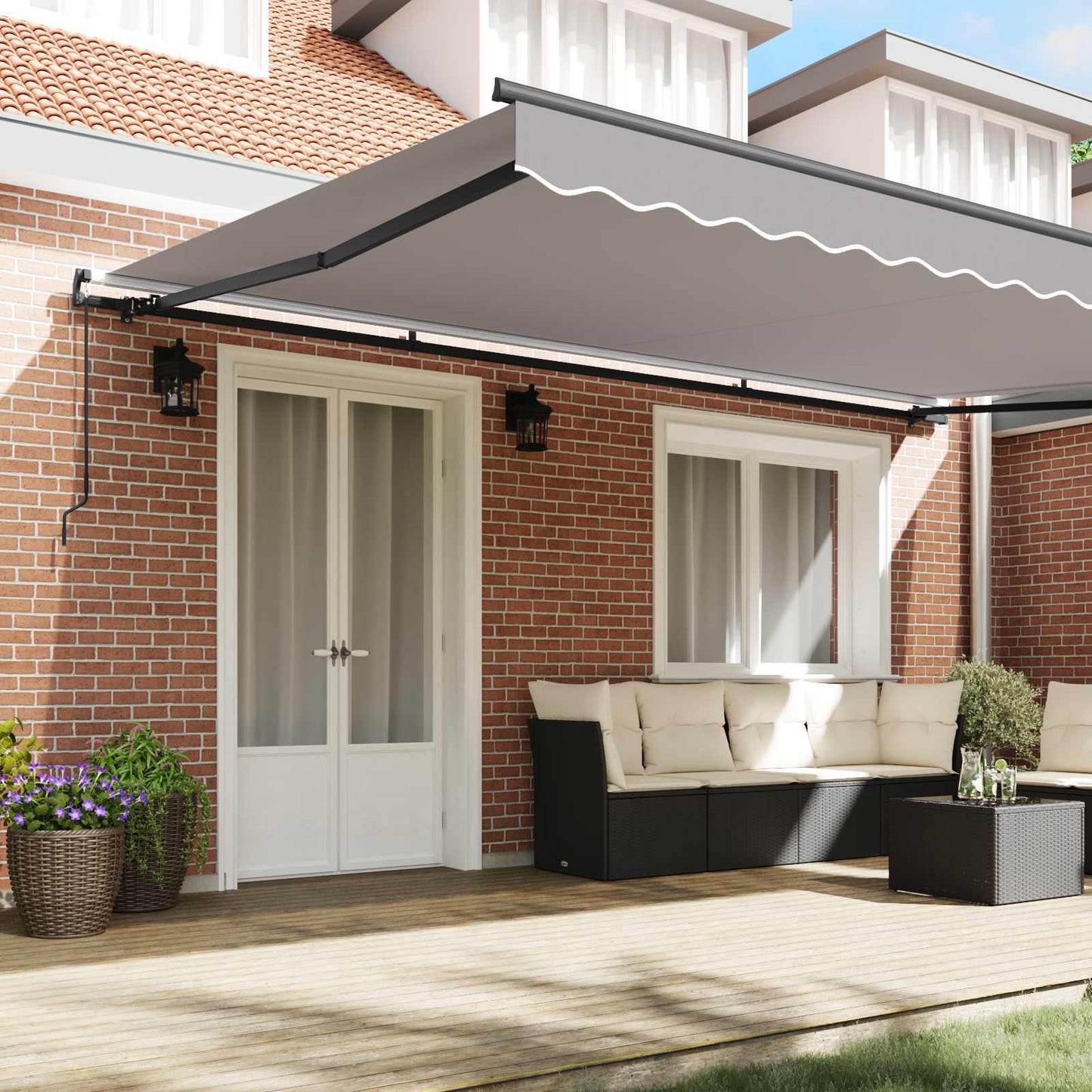 Retractable Awning Light Grey 500 x 300 cm