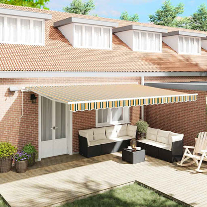 Retractable Awning Green and yellow 500 x 300 cm