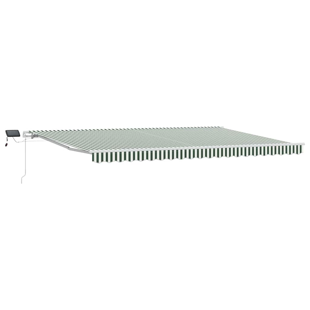 Retractable Awning Green and White 500 x 300 cm