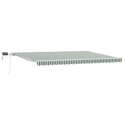 Retractable Awning Green and White 500 x 300 cm