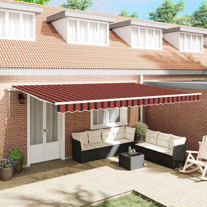 Retractable Awning Orange and Brown 500 x 350 cm