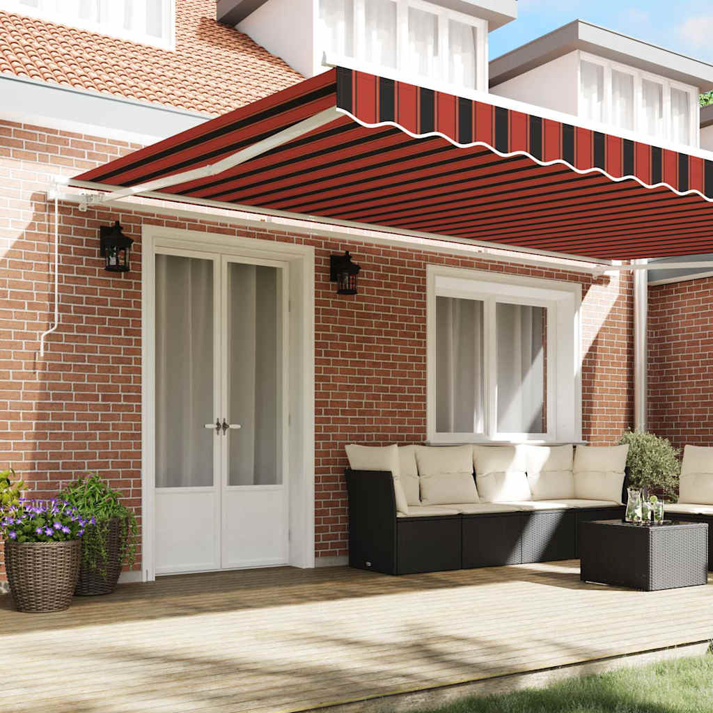 Retractable Awning Orange and Brown 500 x 350 cm