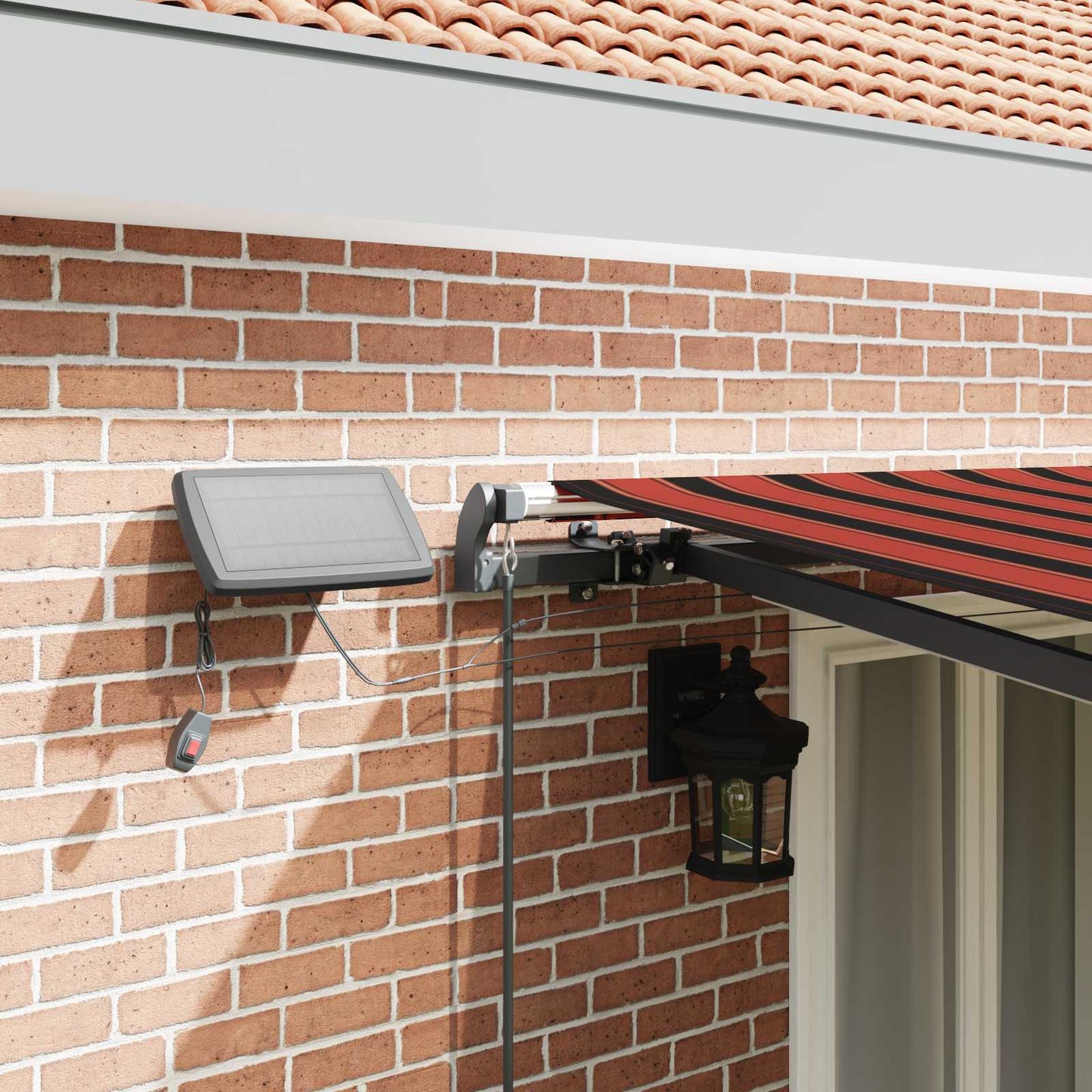 Retractable Awning Orange and brown 500 x 350 cm Fabric