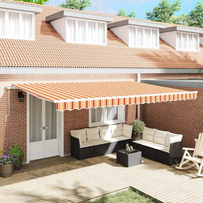 Retractable Awning Yellow and Orange 500 x 350 cm