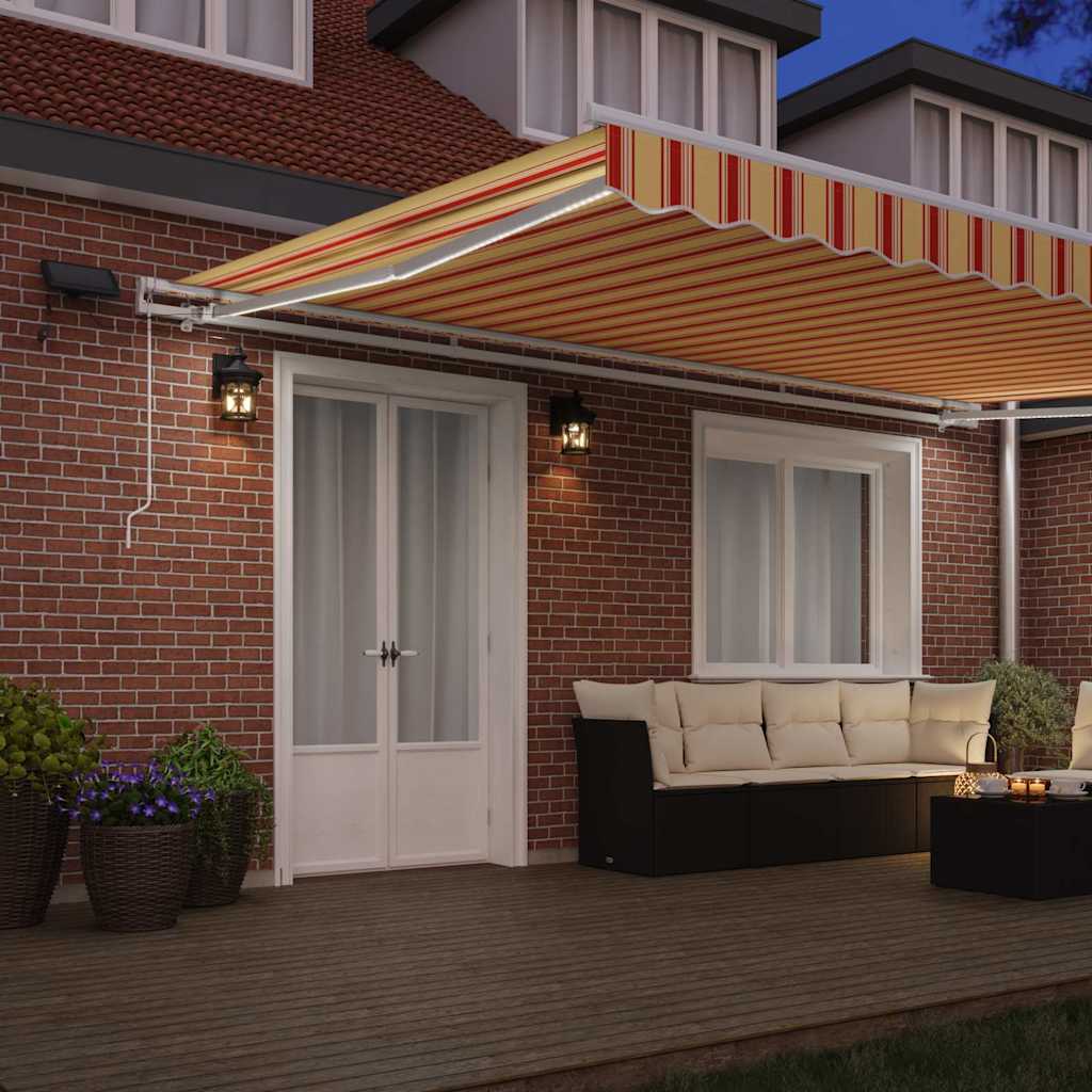 Retractable Awning Yellow and Orange 500 x 350 cm