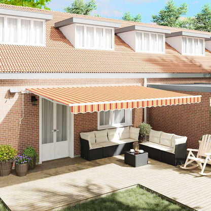 Retractable Awning Yellow and Orange 500 x 350 cm