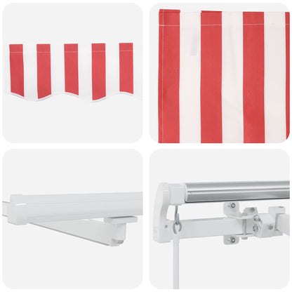 Retractable Awning Red and White 500 x 350 cm