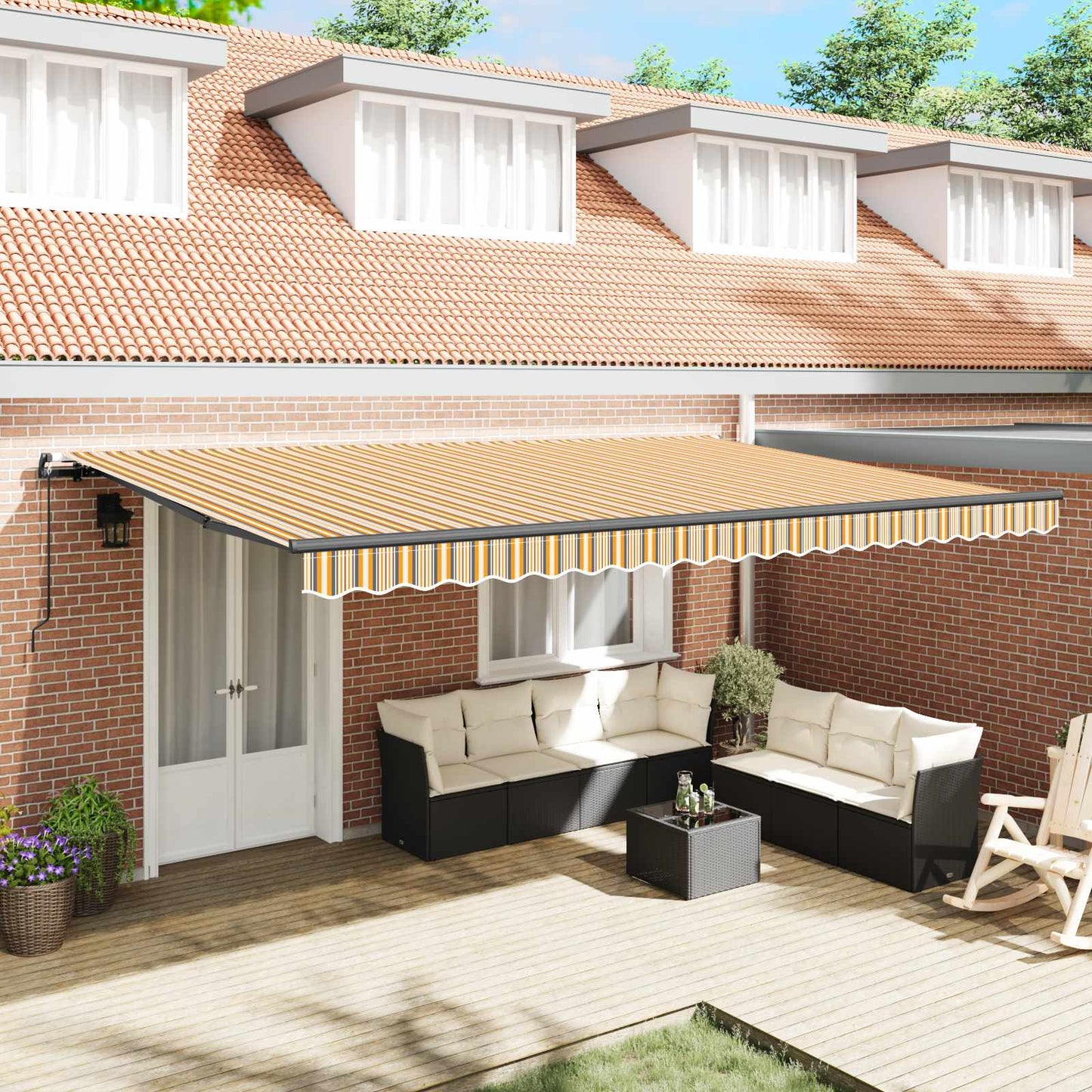 Retractable Awning Multicolour 500 x 350 cm