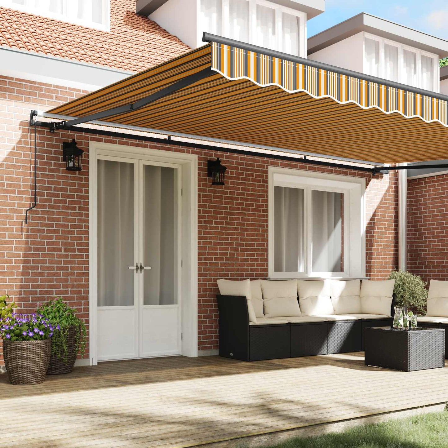 Retractable Awning Multicolour 500 x 350 cm