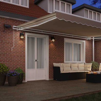 Retractable Awning Beige 500 x 350 cm Fabric and Aluminium
