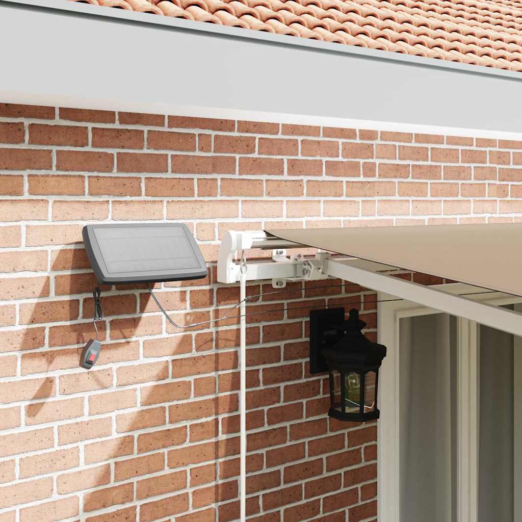 Retractable Awning Beige 500 x 350 cm Fabric and Aluminium