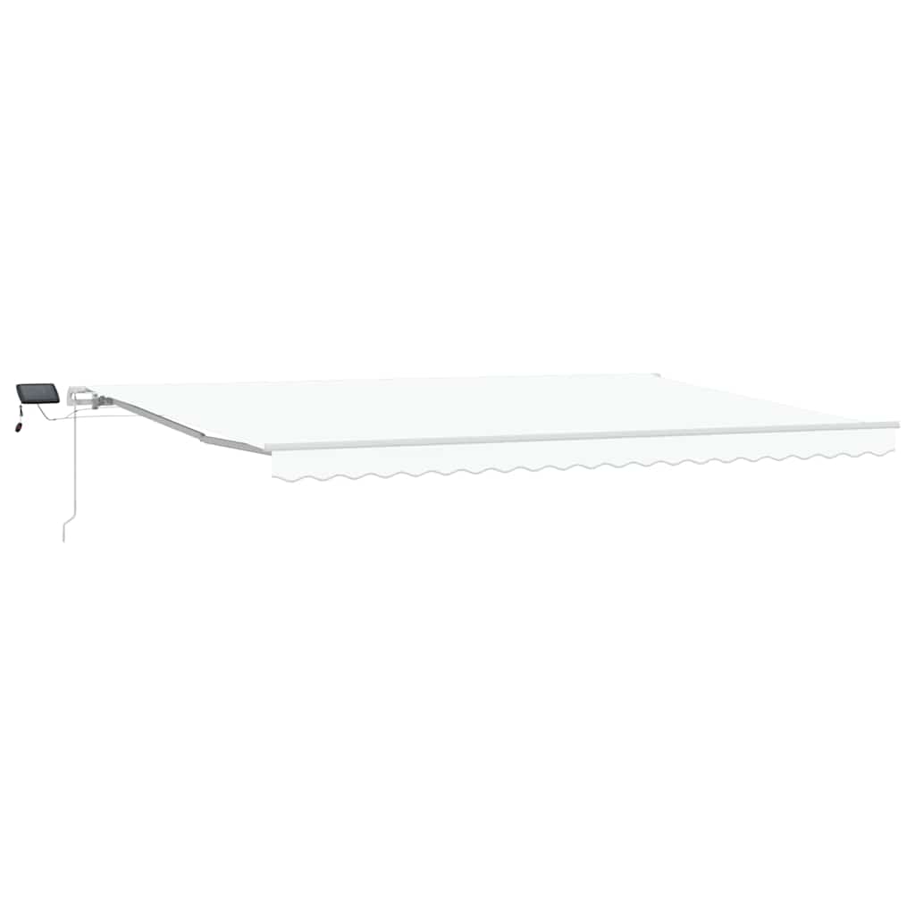 Retractable Awning White 500 x 350 cm Fabric and Aluminium