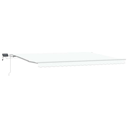 Retractable Awning White 500 x 350 cm Fabric and Aluminium