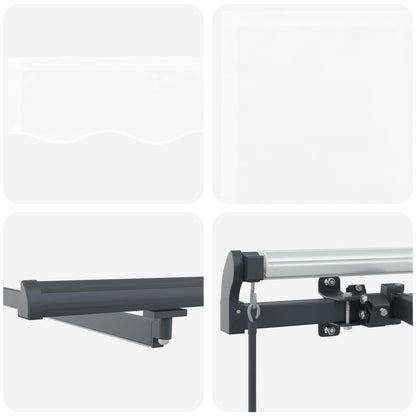 Retractable Awning White 500 x 350 cm Fabric and Aluminium