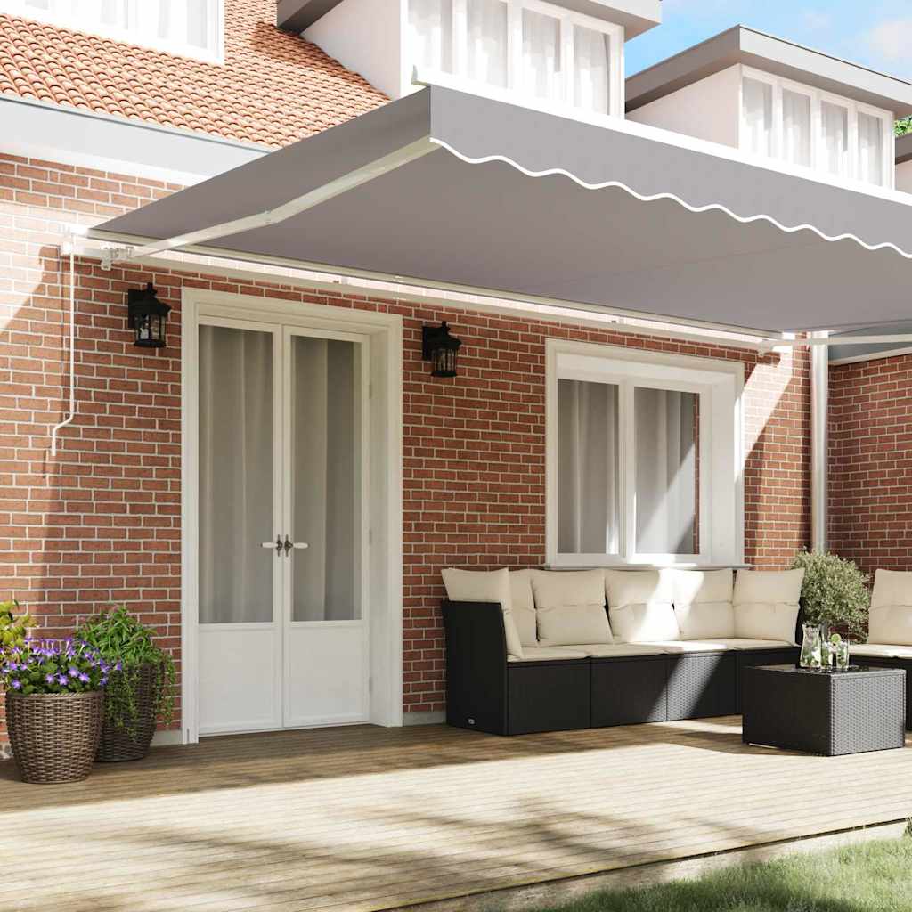 Retractable Awning Light Grey 500 x 350 cm