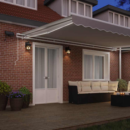 Retractable Awning Light Grey 500 x 350 cm Fabric and Aluminium