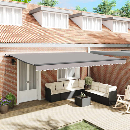 Retractable Awning Light Grey 500 x 350 cm