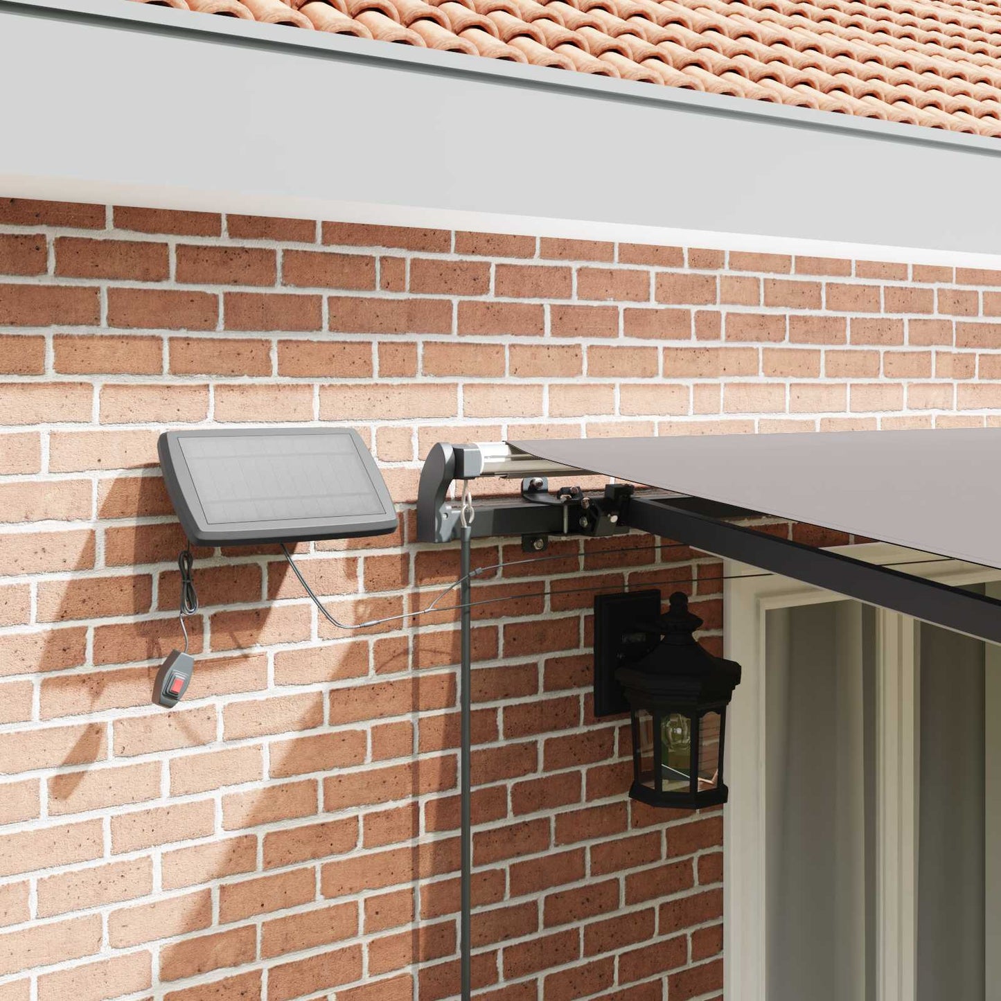 Retractable Awning Light Grey 500 x 350 cm Fabric and Aluminium