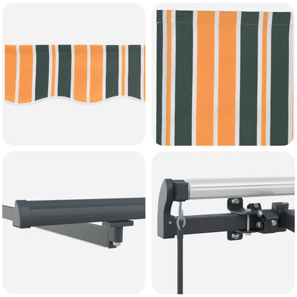Retractable Awning Green and yellow 500 x 350 cm Fabric