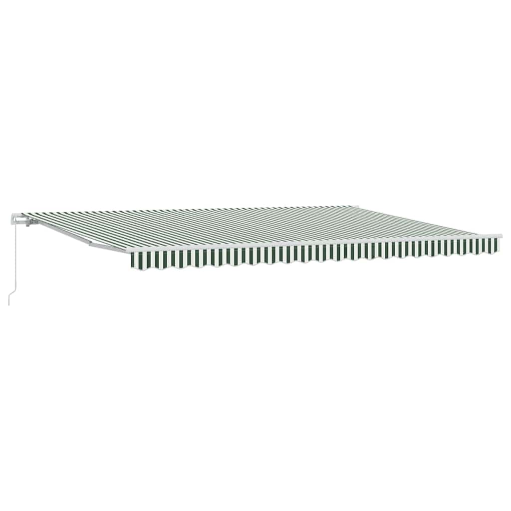 Retractable Awning Green and White 500 x 350 cm