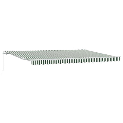 Retractable Awning Green and White 500 x 350 cm