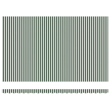 Retractable Awning Green and white 500 x 350 cm Fabric