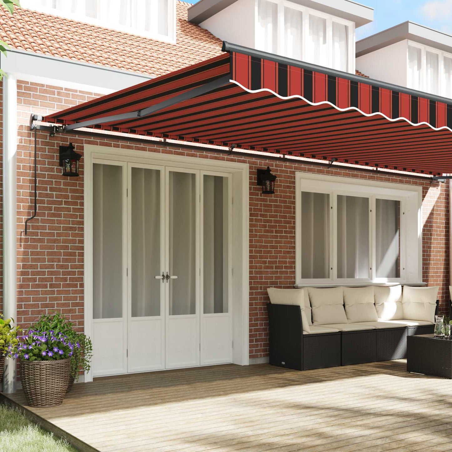 Retractable Awning Orange and brown 600 x 300 cm