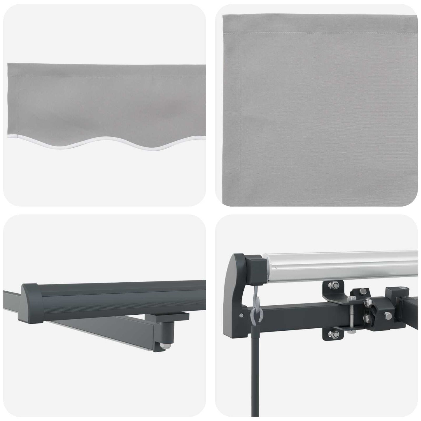 Retractable Awning Light grey 600 x 300 cm Fabric