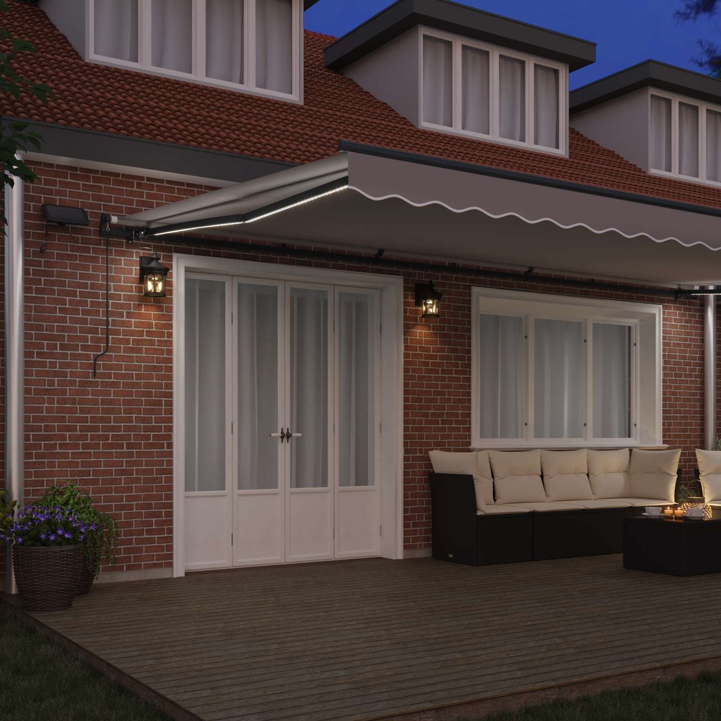 Retractable Awning Light grey 600 x 300 cm Fabric