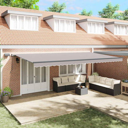 Retractable Awning Light grey 600 x 300 cm Fabric