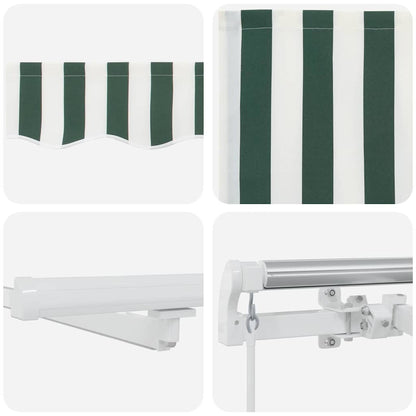 Retractable Awning Green and White 600 x 300 cm