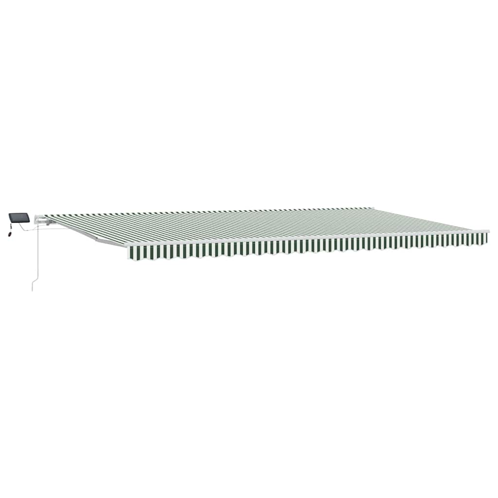 Retractable Awning Green and White 600 x 300 cm