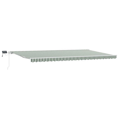 Retractable Awning Green and White 600 x 300 cm